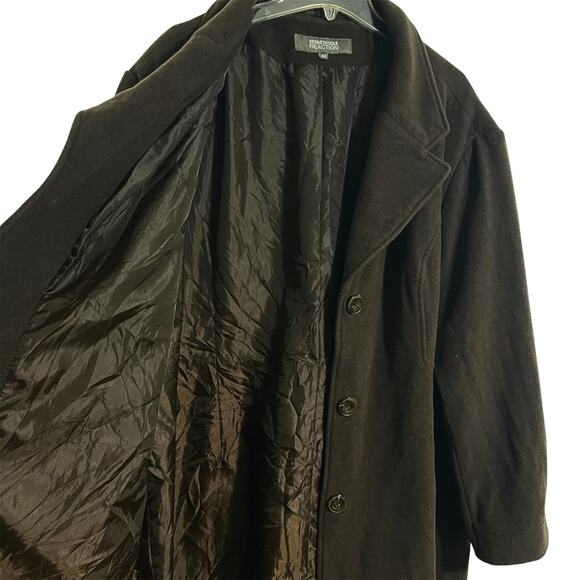 Kenneth Cole Reaction Wool Blend Overcoat Plus Size 24 Dark Brown Classic Fall - Picture 3 of 11